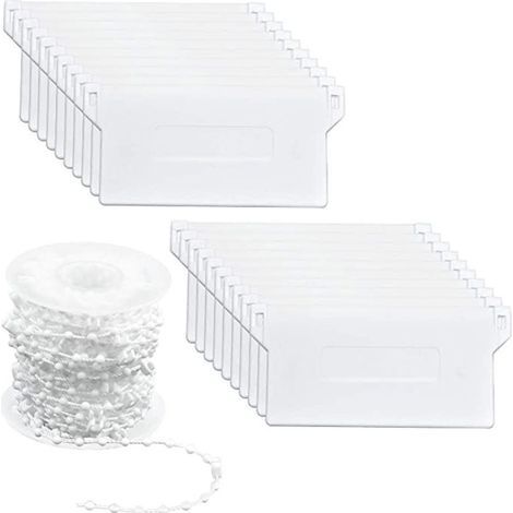 Kit Réparation Stores Verticaux - Poids Lames 89 mm - Chaînette À Billes 10 m - Blanc - 20 Pièces (1/5)