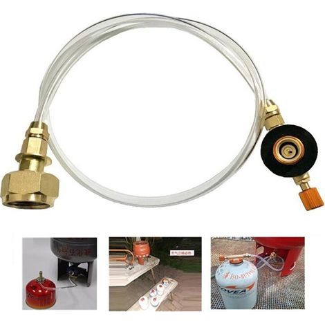 Valve de remplissage de gaz pour réchaud de camping, adaptateur de remplissage de gaz, raccord de réservoir, tuyau de raccordement (1/5)