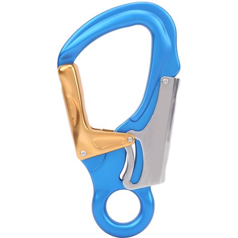 Mousqueton autobloquant Camnal en aluminium pour escalade roche et arbre, clip de verrouillage automatique (Bleu)