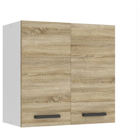 BELINI Meuble Haut Cuisine SG2-60 I Meubles de Cuisine - Mural, Rangements, 2 Portes I Taille: 29,6 x 60 x 58 cm I Armoire Murale avec Poignée en Métal I Couleur: chêne Sonoma (1/5)
