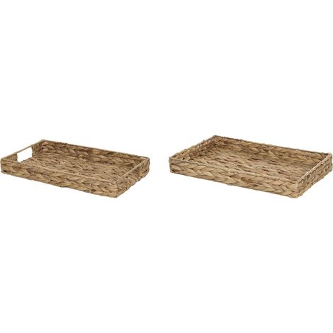 Dekotablett 2er Set KONTUM Geflecht Naturfarben