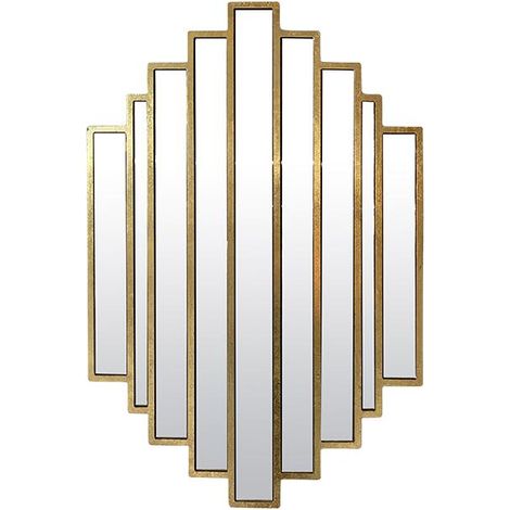Miroir art déco métal doré 51x80cm – Verre et métal – Finition élégante pour intérieur moderne – Décoration murale chic – Emde (1/3)