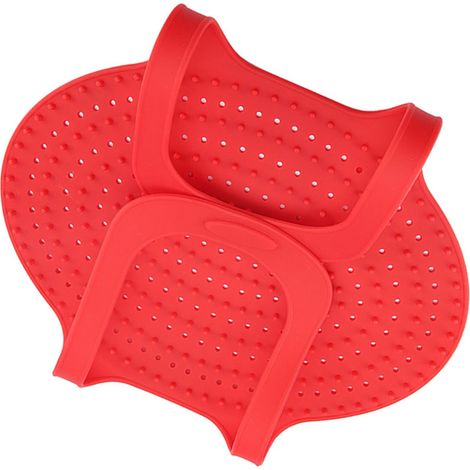 Lot de 2 tapis de cuisson pour volaille en silicone alimentaire antiadhésif résistant à la chaleur rouge (1/5)