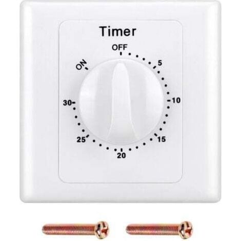 Minuterie Électronique pour Pompe 220 V – Interrupteur Temporisé Mécanique avec Prise Intégrée, Durée 30 min