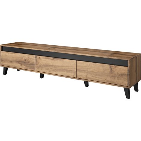 Meuble TV NORD 185 cm chêne wotan + anthracite (1/5)