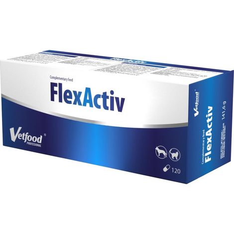 Complément articulaire VetFood FlexActiv pour chiens et chats, 120 capsules