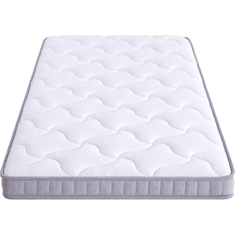 CHICFURN Colchón de muelles ensacados 90x200x10 cm para sofá cama, cama plegable y cama temporal, 7 zonas, espuma de memoria, transpirable, H3/H4 (1/5)