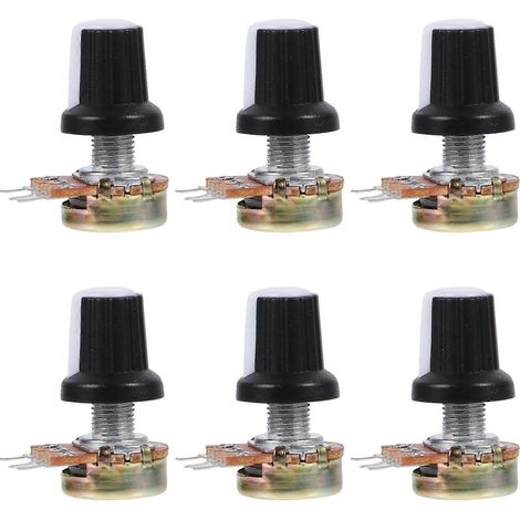 Potentiomètres rotatifs linéaires réglables 10-WH148-B10K (avec interrupteur à bouton-poussoir) (1/4)
