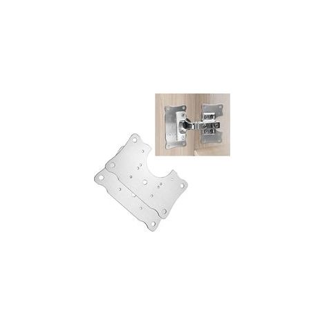2 Stück Scharnier-Reparaturplatten mit Loch, Scharnier-Reparaturplatten, Reparaturwinkelplatten mit Schrauben, für Schränke und Möbel (1/5)