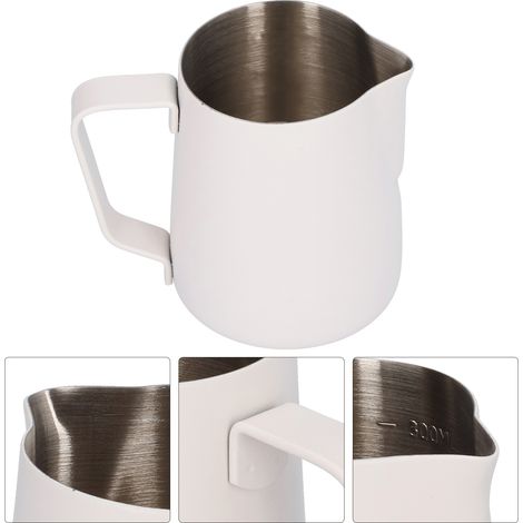 350 ml Milchkännchen aus Edelstahl mit Skala, Kaffeeaufschäumbecher, Barista-Kanne, präziser Küchenbehälter. (1/5)