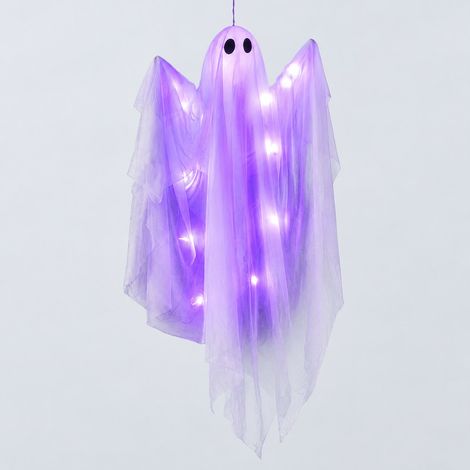 Décoration Fantôme Géant LED Éclaire - Ambiance Halloween - Extérieur Jardin - Blanc 120CM (1/5)