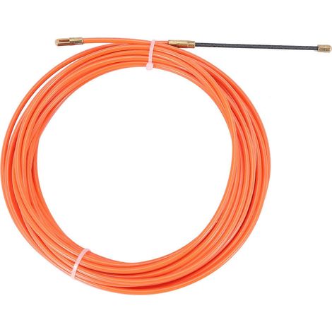 Guide-câbles orange 4 mm x 10 m en nylon, tire-câbles, tire-fils pour câbles électriques, tire-fils de tirage. (1/4)