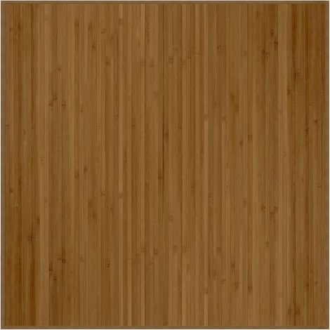 Tapis carré marron 100x100 cm bambou (1/5)