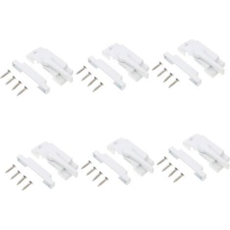 Set of 6 Universal Locks for Right-Hand Windows and Sliding Glass Doors, White Cam Security (1/5)