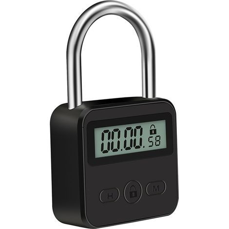 Verrouillage à minuterie métallique - Verrou programmable rechargeable USB - noir (1/5)