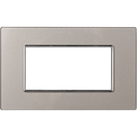 ETTROIT AN84406 4P Glasplatte Moon Series, Farbe Silber, kompatibel mit Bticino Axolute
