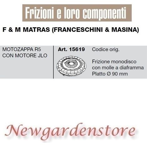 Frizione 15619 motozappa R5 motore JLO compatibile F&M MATRAS FRANCESCHINI