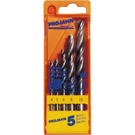 PROJAHN 5tlg. Holz-Bohrer in Kunststoffkassette, V2 4-10mm, PR67042 (1/5)