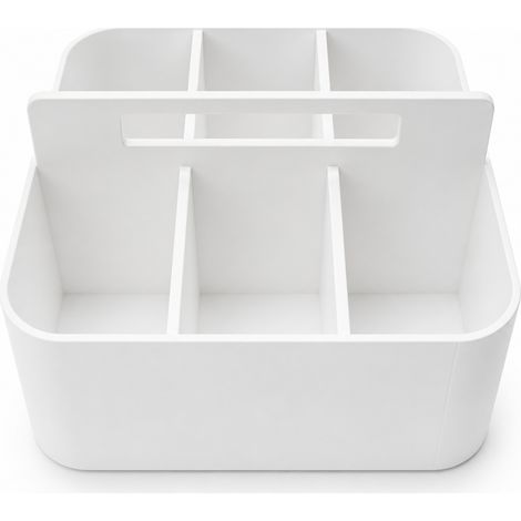Organizer-Behälter mit Fächern, weiß, tragbar