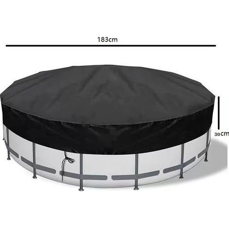 210D Housse de piscine ronde de pour piscines hors sol 183/30cm, couverture solaire, couverture de jacuzzi, housse de réservoir de stock, imperméable, anti-poussière, (1/4)