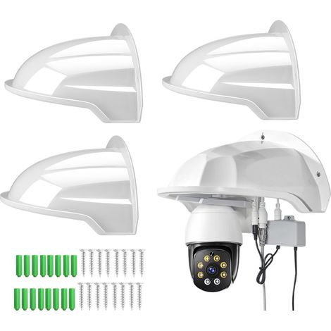 Set di 4 coperture per telecamere di sorveglianza CCTV, alloggiamento protettivo in ABS per telecamere, protezione solare, protezione dalla pioggia per telecamere Bullet e Dome (1/4)