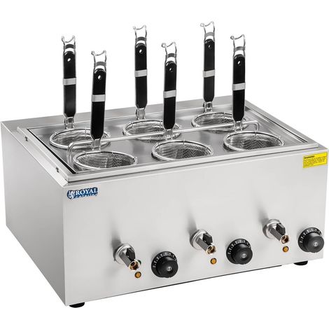 Cuiseur à pâtes pour la cuisson des pâtes et des raviolis, 3 chambres avec robinets (1/5)