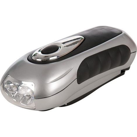 Hand-crank flashlight. No batteries required, eco-friendly, for camping and hiking. (1/5)