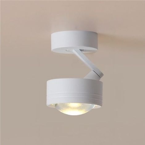 Spot de plafond orientable blanc 7 W, 3000 K blanc chaud, double angle pour couloir (1/5)