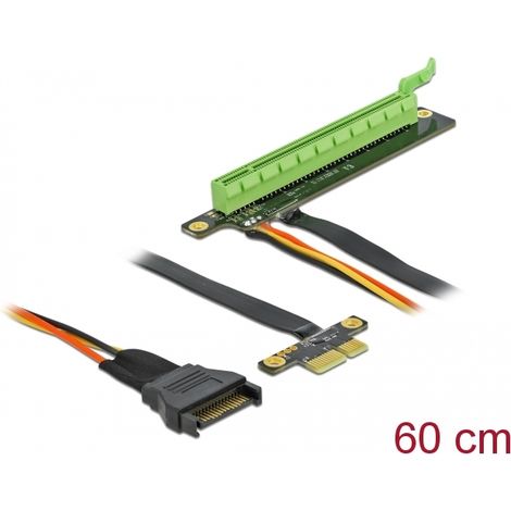 Delock Tarjeta Riser PCI Express x1 a x16 con cable flexible de 80 cm