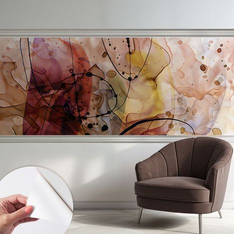 Papier peint adhésif décoratif pour salon chambre et cuisine Facile à poser avec colle Harmonie abstraite 250x104 cm (1/5)