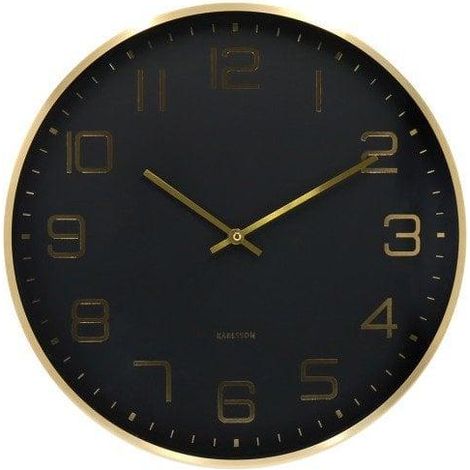 Orologio da Parete Karlsson Elegance Glow Nero Design Minimalista