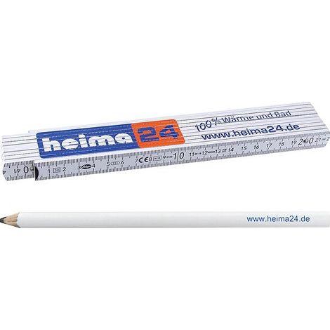 heima24-Handwerker-Set: Qualitäts-Holzgliedermaßstab 2 m & Handwerker-Bleistift mit Allesschreibermine (1/2)