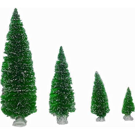 Alberi per presepe verde innevato set accessori nativita decorazioni natalizie ornamento capanna grotta di natale - MISURA: 2 alberi da 22 cm (1/4)