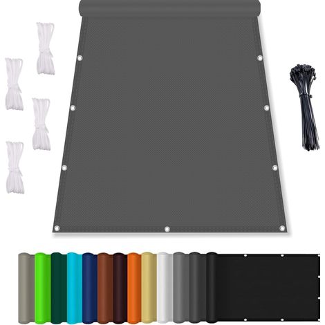Voile D'ombrage Rectangulaire, Ombrage Terrasse Exterieur, Toile Ombrage Imperméable, Voiles D'ombrage pour Patio Terrasse Jardin Balcon Extérieur, 2.5x3M, Gris foncé (1/5)