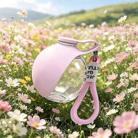 Botella de agua portátil para perros, dispensador esférico plegable con diseño a prueba de fugas para viajes al aire libre, hidratación para mascotas sin BPA. (1/5)