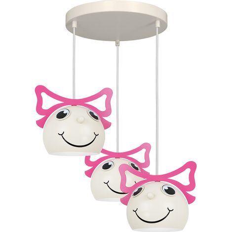 Suspension enfant Luminex Bambini crème/rose Ø41 3xE27