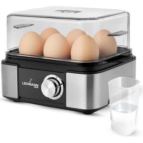 Cuiseur à œufs Électrique pour 6 œufs - Signal Sonore & Lumineux - 5 programmes - Anti Fonctionnement à Sec - incl. Gobelet Doseur 100ml avec Perce-œuf - Egg Cooker Familial (1/5)