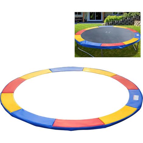 Trampolin Zubehör Set Sicherheitsnetz, Randabdeckung Ø 244Cm Bunt, Wetterplane & Leiter Für 8Ft 10Ft 12Ft 15Ft