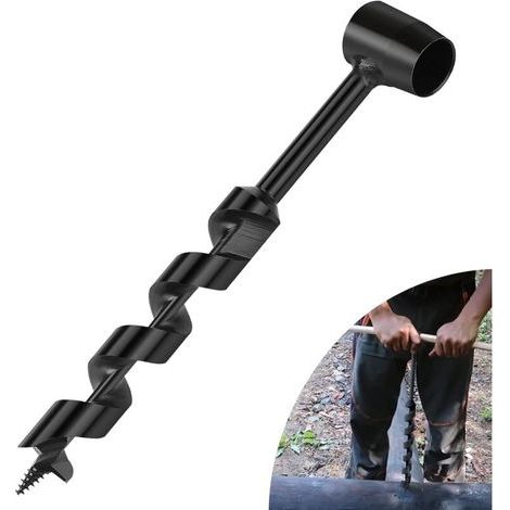 Tarière à Bois Manuelle, φ25x230mm, Perceuse à Main Bushcraft en Acier au Carbone, Tarière Manuelle Bois Polyvalente pour Aventure Extérieure, Camping, Travail du Bois (1/5)