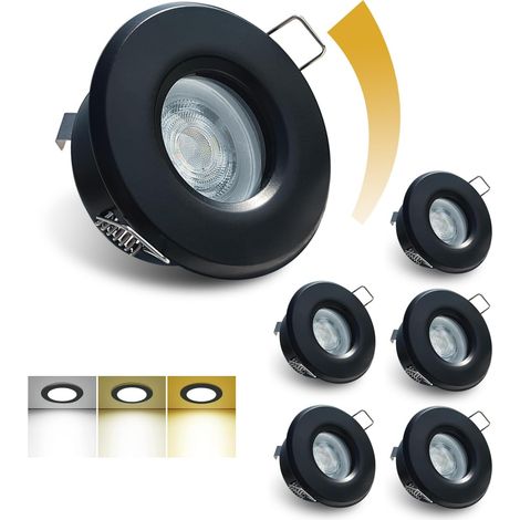 4x Blanc Encastré led IP65 Spot étanche 5W Encastrable Spot LED Blanc Chaud 3000K, Éclairage Plafond Encastré pour salle de bains, cuisine, salon, couloir(incl. Douille GU10)