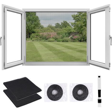 mosquiteras para ventana de 1,3 x 1,5 m – Repelente de mosquitos, 4 tiras autoadhesivas (1/5)