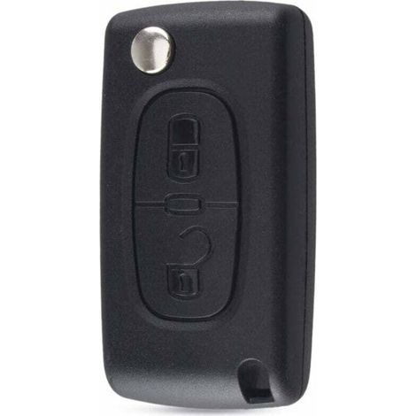 Coque Clé Compatible Peugeot 107 207 307 308 407 2 Boutons CE0536 Lame sans RAINURE Pile dans LA Coque LO-Ron (1/4)