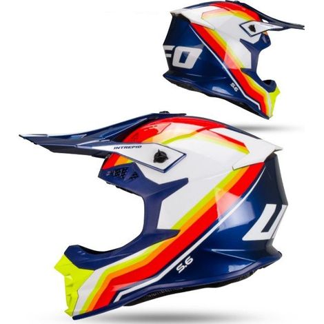 Casco cruzado intrépido UFO 2026/01 amarillo/azul flúor talla M (ECE 22R06) - colección 2026