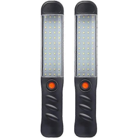 S'applique à 2 lampes torches LED rechargeables avec base magnétique et crochet de suspension, projecteur pour l'éclairage de réparation automobile ( ) (1/5)