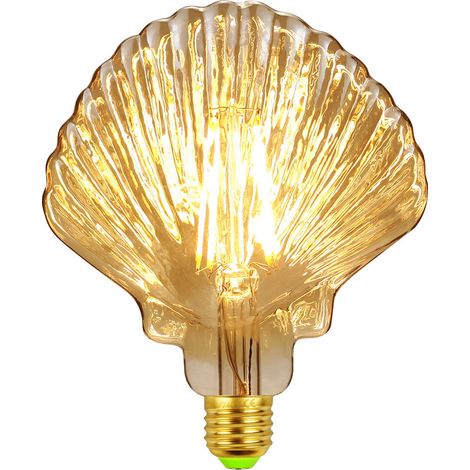 Bombilla retro irregular famosa de Internet, 220 V, 4 W, 2700 K, carcasa dorada, luz cálida súper grande (1/5)