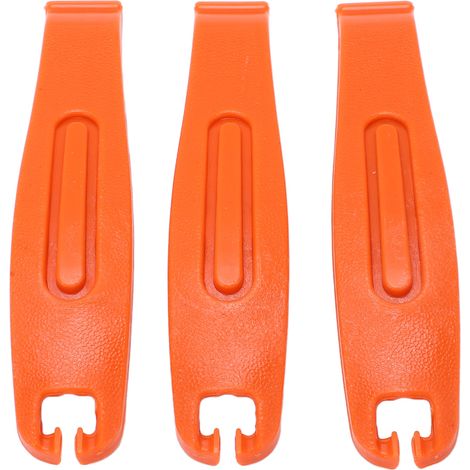 Démonte-pneus de vélo (lot de 3), outil ergonomique haute résistance pour vélos de route et VTT, orange (1/5)