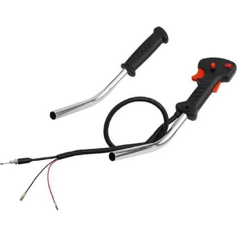 Assemblage facile de la poignée du tube de commande de la débroussailleuse avec câble d'accélérateur intégré