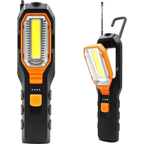lampe D'inspection, Lampe Baladeuse Led Rechargeable, Lampe De Travail Cob, Lampe De Torches De Led, Avec Base Magntique Et Crochet Suspendre Pou (1/5)
