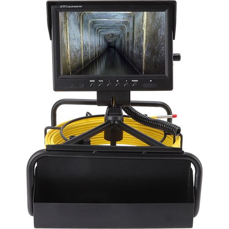 Endoscope pour canalisations avec écran LCD couleur 9 pouces, résolution 1080p, étanche, diamètre de 6,5 mm, caméra d'inspection pour l'industrie, 100-240 V, prise américaine, portée de 20 m / 65,6 pi (1/5)