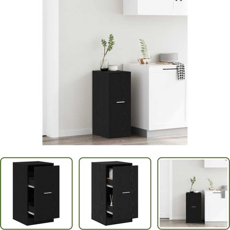 vidaXL Meuble de rangement - Cabinet de Pharmacie Chêne noir 40 x 41 x 77.5 cm (1/5)